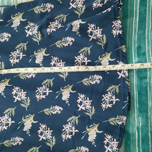 Fashion Jera Collection navy blue sleeveless pink floral midi dress size L - Picture 10 of 10